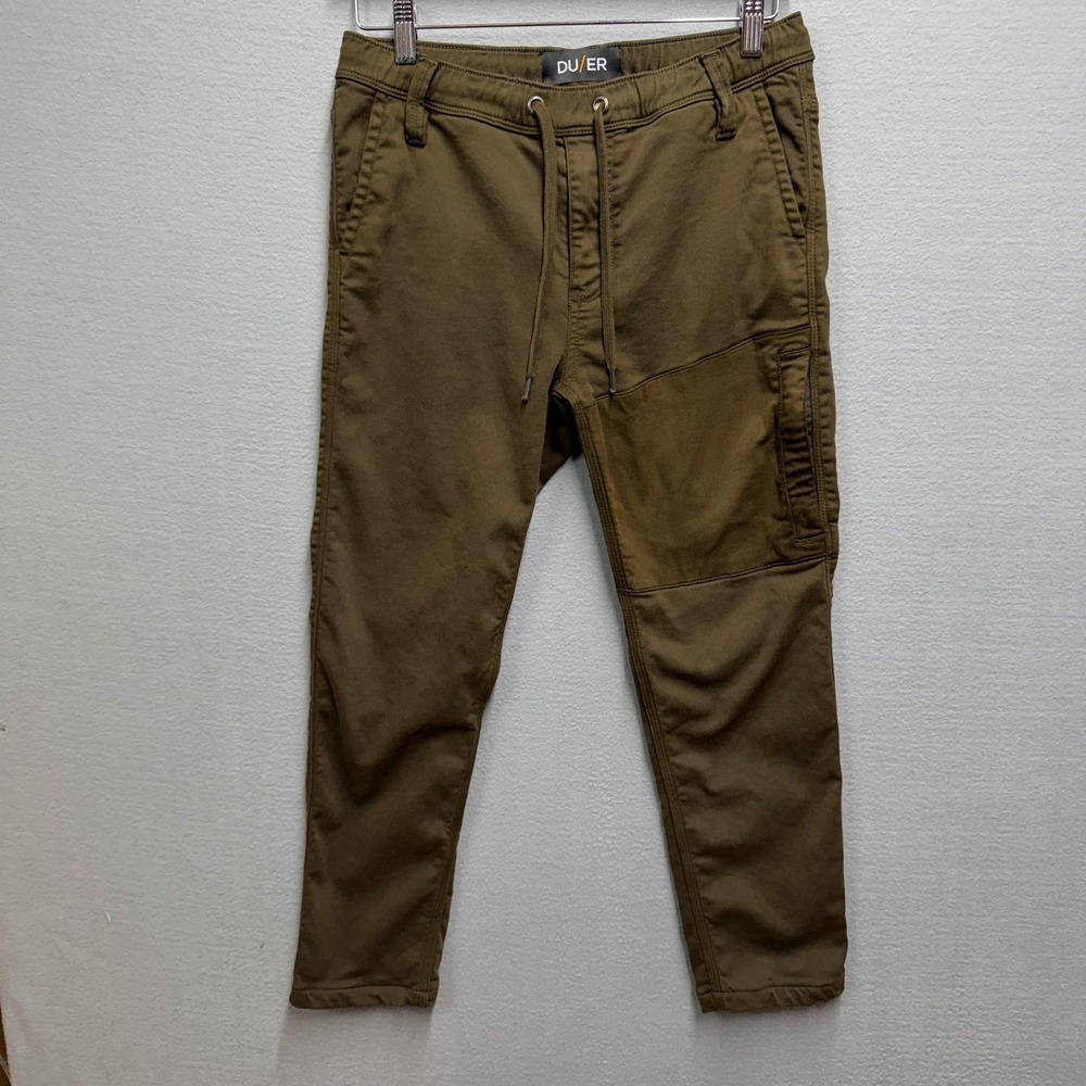 DUER N2X No Sweat Slim Jogger Pants 28x29 (30x25) Olive Green Stretch